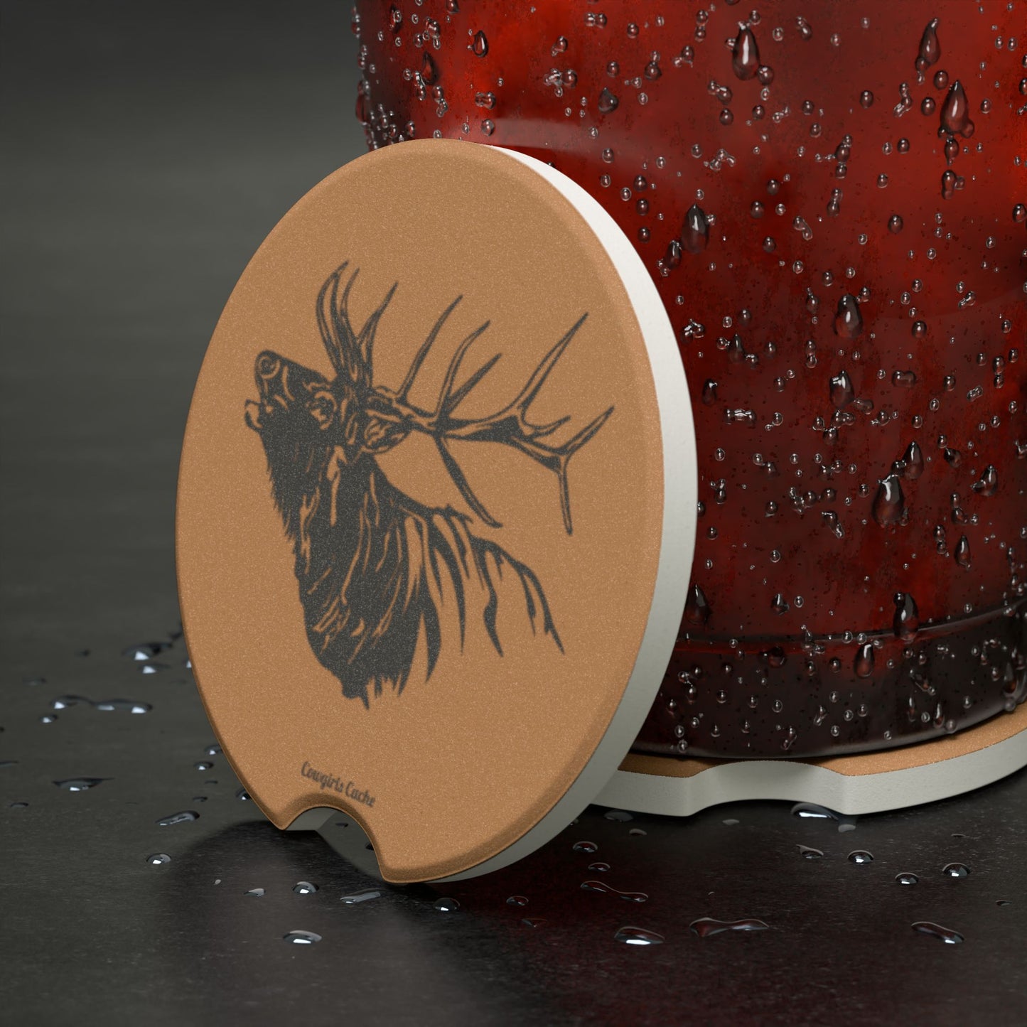 Elk Head, Soapstone Car Coaster